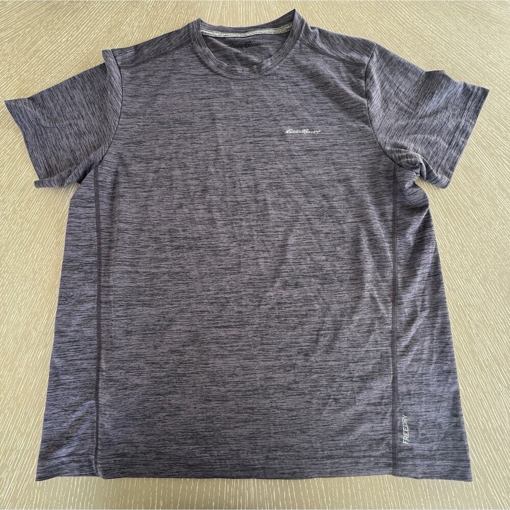 Eddie Bauer Men's Large Purple/Black Short Sleeve Shirt Good Condition